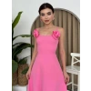 atilda Gül İp Askılı Elbise