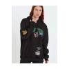 Baskılı Kapüşonlu weatshirt  iyah