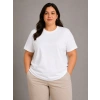 Battal Big Size Basic Tişört Bisiklet Yaka Rahat Kalıp TShirt  Beyaz