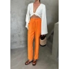 BEL LATİK DETAYLI ODAL KUAŞ PANTOLON  Orange
