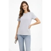 Bisiklet Yaka Tişört  Regular Kalıp Basic Pamuklu  Günlük Kullanım  Tshirt  Gri