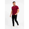 Erkek Basic Tişört Bisiklet Yaka Kısa Kol Günlük Yazlık lim Fit Thirt  Bordo