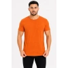 Erkek Basic Tişört Bisiklet Yaka Kısa Kol Günlük Yazlık lim Fit Thirt  Turuncu