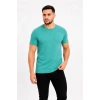 Erkek Basic Tişört Bisiklet Yaka Kısa Kol Günlük Yazlık lim Fit Thirt  u Yeşili