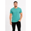 Erkek Basic Tişört Bisiklet Yaka Kısa Kol Günlük Yazlık lim Fit Thirt  u Yeşili