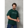 Erkek Baskılı Thirt Kısa Kol Bisiklet Yaka Regular Fit Rahat Kalıp Günlük Tişört  Çağla Yeşili