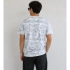 Erkek Batik Desenli Tişört Bisiklet Yaka Kısa Kol Regular Fit Tshirt  Gri