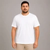 Erkek Battal Big Size Basic Tişört Bisiklet Yaka Rahat Kalıp TShirt  Beyaz