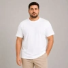 Erkek Battal Big Size Basic Tişört Bisiklet Yaka Rahat Kalıp TShirt  Beyaz