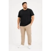 Erkek Battal Big Size Basic Tişört Bisiklet Yaka Rahat Kalıp TShirt  Siyah