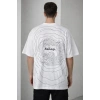 Erkek Bisiklet Yaka Baskılı Kısa Kollu Tişört treetwear Günlük Basic Pamuklu Tshirt  Beyaz