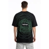 Erkek Bisiklet Yaka Baskılı Kısa Kollu Tişört treetwear Günlük Basic Pamuklu Tshirt  iyah