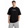 Erkek Bisiklet Yaka Baskılı Kısa Kollu Tişört treetwear Günlük Basic Pamuklu Tshirt  iyah