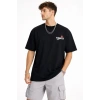 Erkek Bisiklet Yaka Baskılı  Kısa Kollu Tişört treetwear Günlük Basic Pamuklu Tshirt  iyah