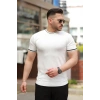 Erkek Bisiklet Yaka çizgi Desenli Ribanalı Kısa Kollu Tshirt