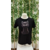 Erkek Bisiklet Yaka Kedi Baskılı Süprem Tshirt
