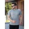 Erkek Bisiklet Yaka örgü Desenli Kısa örme Triko Kısa Kollu Tshirt