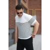 Erkek çizgi Desenli Bisiklet Yaka Kısa Kollu Tsihrt
