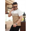 Erkek çizgi Desenli Yakalı Kısa Kollu Tshirt