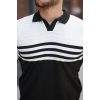 Erkek çizgi Desenli Yakalı Kısa Kollu Tshirt