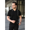 Erkek Çizgi Detaylı Yakalı Triko Tişört