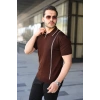 Erkek Çizgi Detaylı Yakalı Triko Tişört