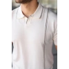 Erkek Çizgi Detaylı Yakalı Triko Tişört
