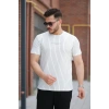 Erkek Dikey çizgili Ottoman Kumaş Kısa Kollu Tshirt