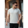 Erkek Fermuarlı Yaka Kısa Kollu Tişört
