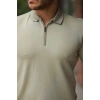 Erkek Fermuarlı Yaka Kısa Kollu Tişört