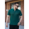 Erkek Fermuarlı Yakalı Kısa Kollu Tshirt