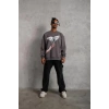 Erkek Güvercin Baskılı weatshirt  Gri
