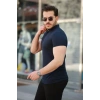 Erkek Hakim Yaka Dokuma Pamuklu Kumaş Kısa Kollu Tshirt