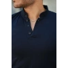 Erkek Hakim Yaka Dokuma Pamuklu Kumaş Kısa Kollu Tshirt