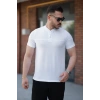 Erkek Hakim Yakalı Kısa Kollu Pamuklu Tshirt