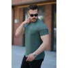Erkek Hakim Yakalı Kısa Kollu Pamuklu Tshirt