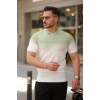 Erkek Hemşire Yaka çift Renk Kısa Kollu Tişört