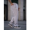 Erkek Keten Cepli Çıma Dikişli Jogger Buggy Pantalon Rahat Kalıp  Gri