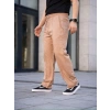 Erkek Keten Cepli Çıma Dikişli Jogger Buggy Pantalon Rahat Kalıp  Kahverengi