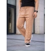 Erkek Keten Cepli Çıma Dikişli Jogger Buggy Pantalon Rahat Kalıp  Kahverengi