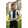 Erkek Kısa Kollu Polo Yakalı Blok Desenli Triko Bluz