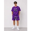 Erkek Oversize Kalıp Pubg Bape X hark Nakışlı Cepli Şort Takım  or
