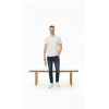 Erkek Pike Kumaş Düğmeli Yaka Regular Fit Günlük Kısa Kol Tişört Tshirt  Beyaz