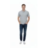 Erkek Pike Kumaş Düğmeli Yaka Regular Fit Günlük Kısa Kol Tişört Tshirt  Gri