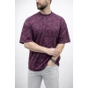 Erkek Premium Tişört OY Yumuşak Dokulu Yıkamalı Oversize Thirt  Bordo