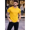 Erkek Thirt Bisiklet Yaka lim Fit Dar Kesim ikralı Tişört Günlük Basic Body  arı