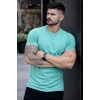 Erkek Thirt Bisiklet Yaka lim Fit Dar Kesim ikralı Tişört Günlük Basic Body  Turkuvaz