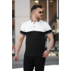 Erkek Yakalı çift Renk Kısa Kollu Tshirt