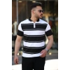 Erkek Yakalı Fermuarlı çift Renk Kısa Kollu Tshirt