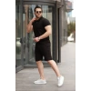 Erkek Yakalı Fermuarlı Tshirt şort Ikili Takım